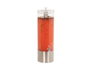 5 Gallon Stainless Steel Round Beverage Dispenser with Ice Chamber